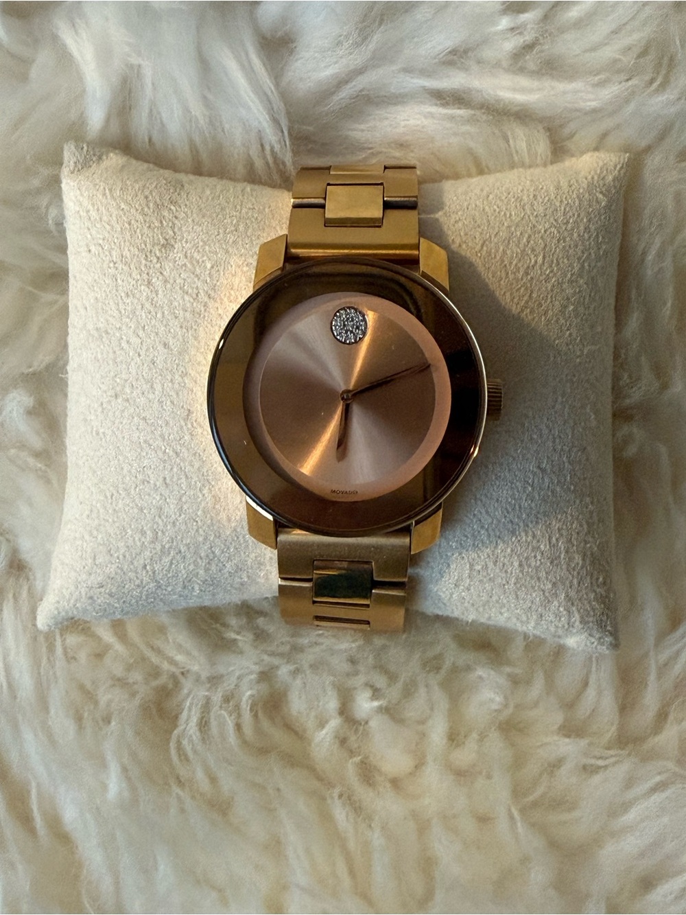Movado BOLD Rose Gold Crystal Museum Dot Watch